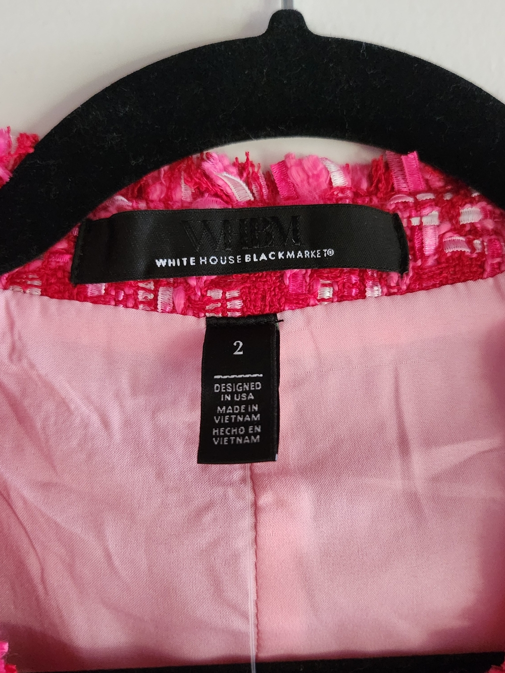 White House Black Market Pink Tweed Jacket Vest - Picture 4 of 4